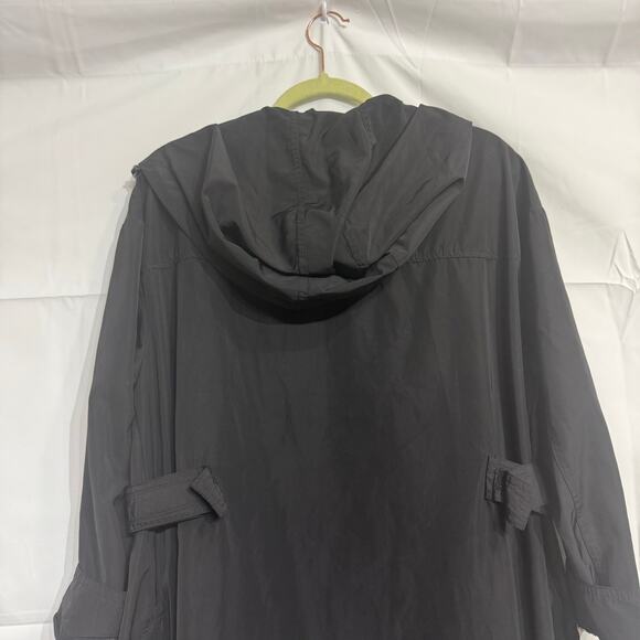 Zara Basic Dept Black Long Hooded Windbreaker Jacket Sz S - Picture 7 of 12
